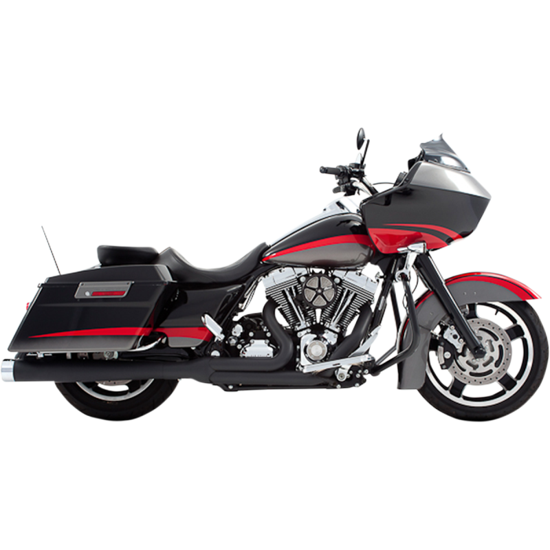 RINEHART RACING 95-08 FLH 2:1 SYSTEM BLK W/CHRM END CAP 200-0105C