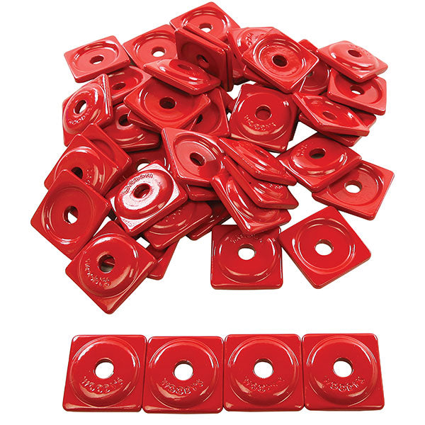 WOODY'S SQUARE DIGGER SUPPORT PLATE 5/16" RED 48/PKG ASW2-3790-48