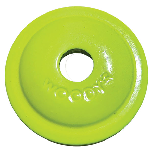 WOODY'S SUPPORT PLATE ROUND DIGGER 5/16" HIGH-VISIBILITY YELLOW 48/PKG AWA-3830
