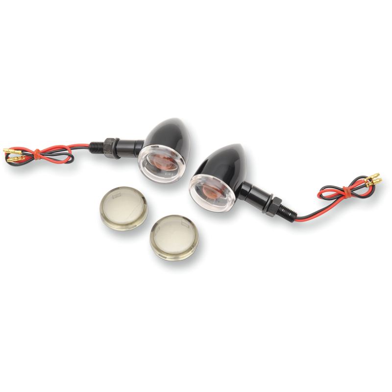 DRAG SPECIALTIES GL/BLK DUECE LIGHTS CLR/SMK STUD MNT PR 2040-1040