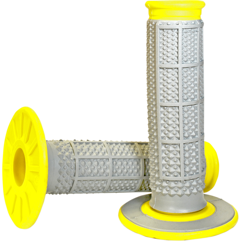 RENTHAL DUAL COMPOUND TAPERED DIAMOND WAFFLE GRIPS YELLOW G194