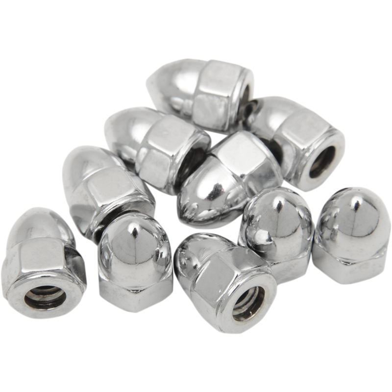 DRAG SPECIALTIES 10-24 SHOW CHRME ACORN NUTS CY-CHROME MPB101