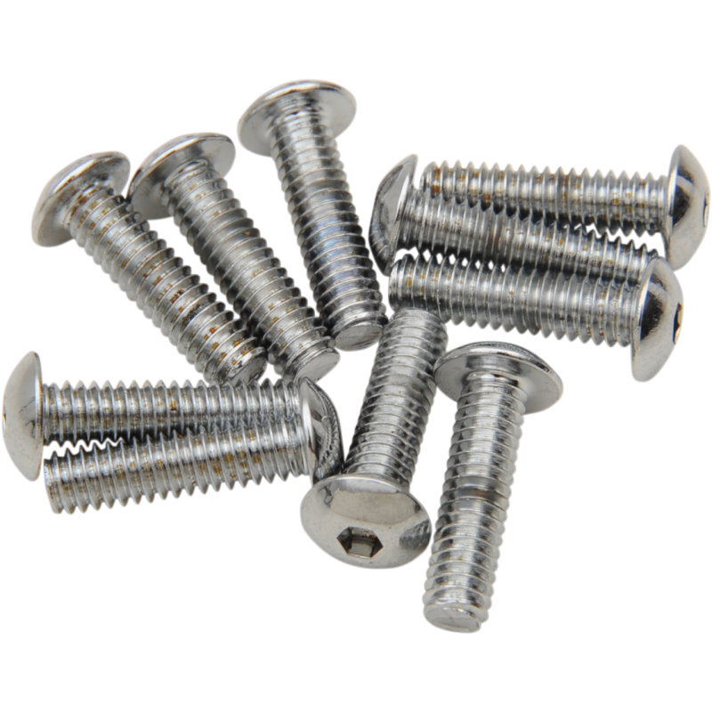 DRAG SPECIALTIES 8-32*1/2 BUTTON HD SCREWS(10) CY-CHROME MPB261