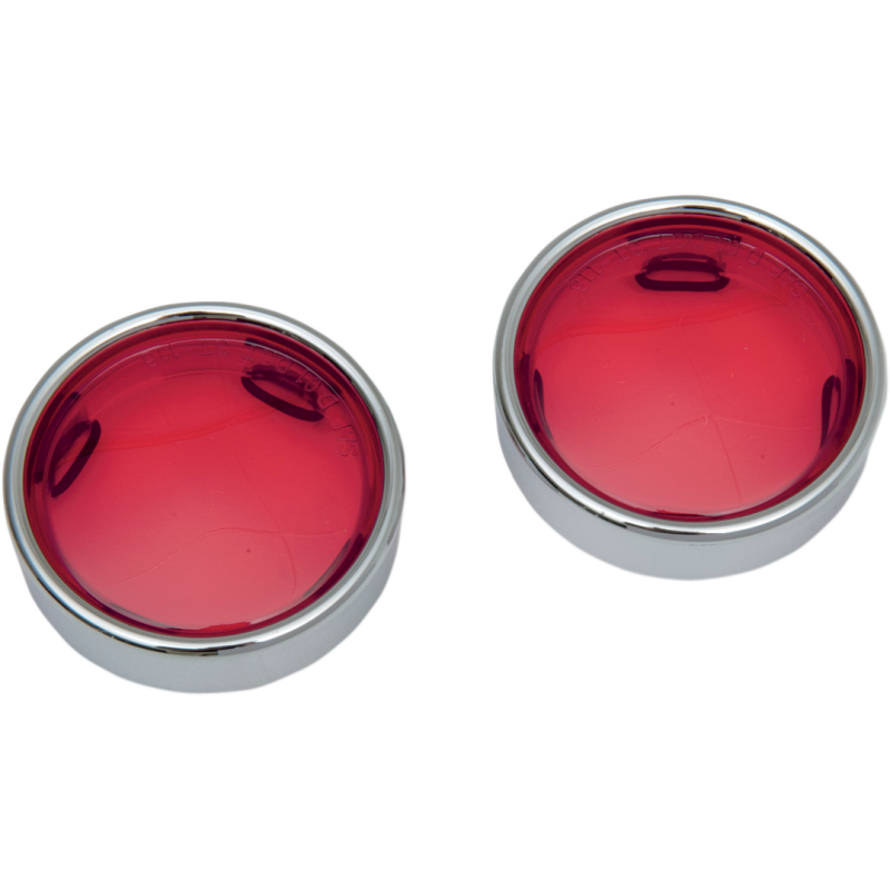 DRAG SPECIALTIES RED LENSES W/TRIM RINGS PR 2020-0549