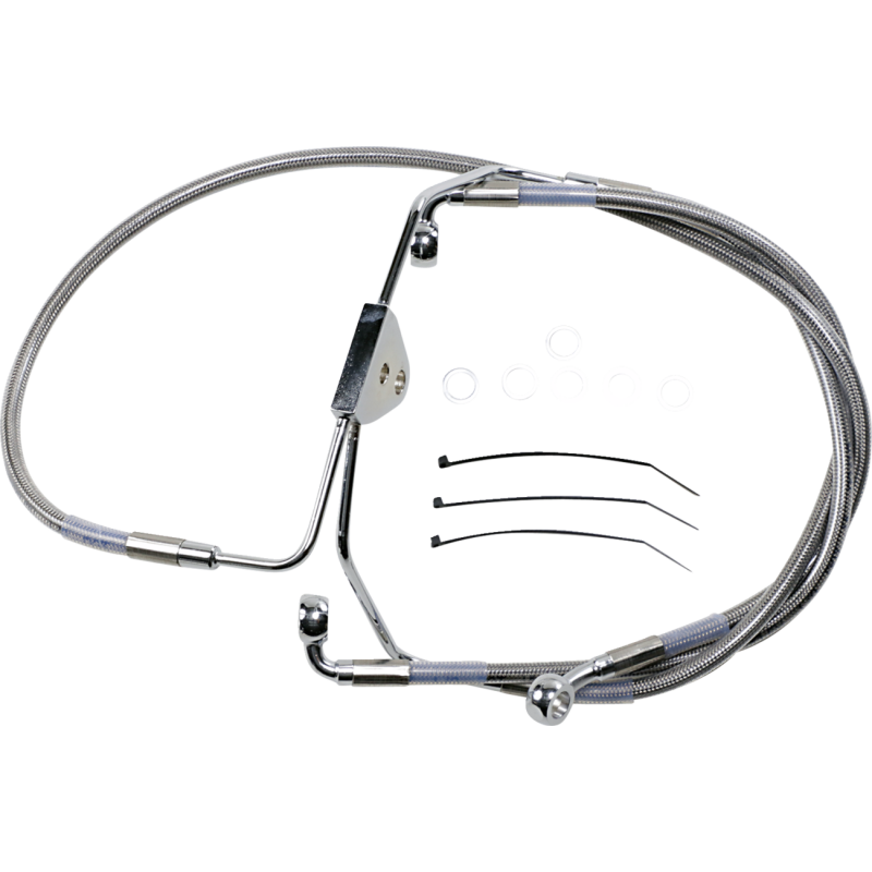 DRAG SPECIALTIES 08-13 FLHT FRT WO/ABS S/S BR/LINE +4 620085-4