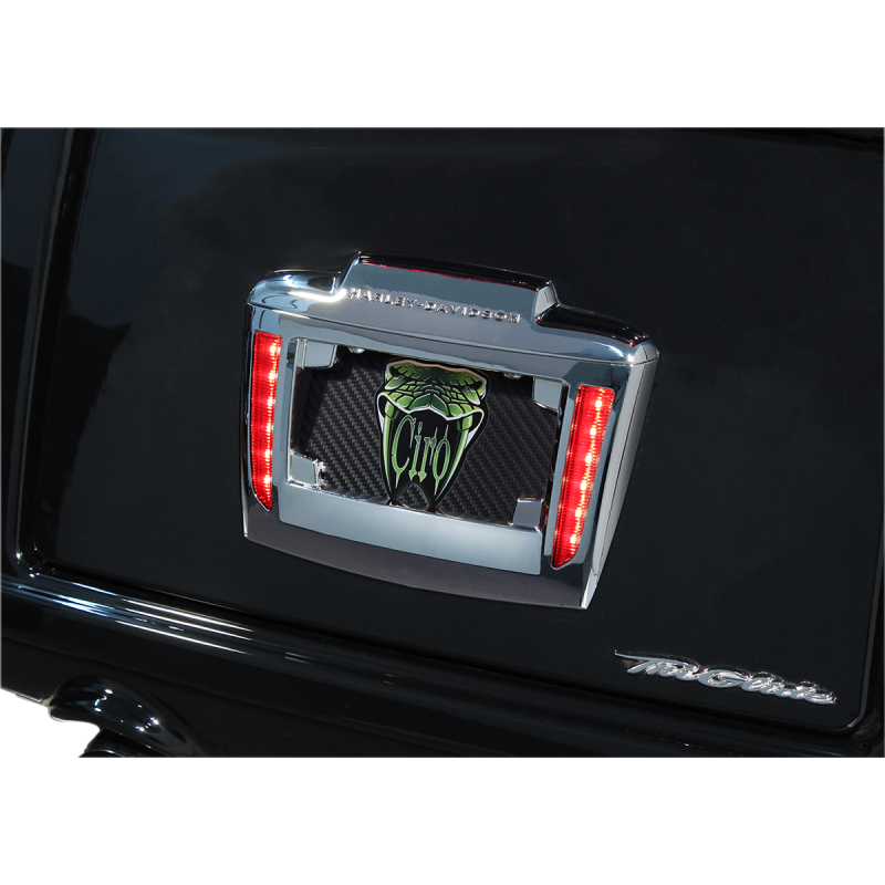 CIRO LLC LIGHTED LICENSE PLATE FRAME FOR TRI GLIDE, CHROME 40080