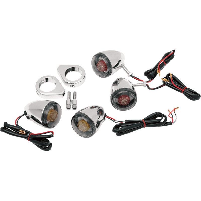 DRAG SPECIALTIES LED DEUCE T/SIGNAL KIT W/ SMK LENS 2020-0275