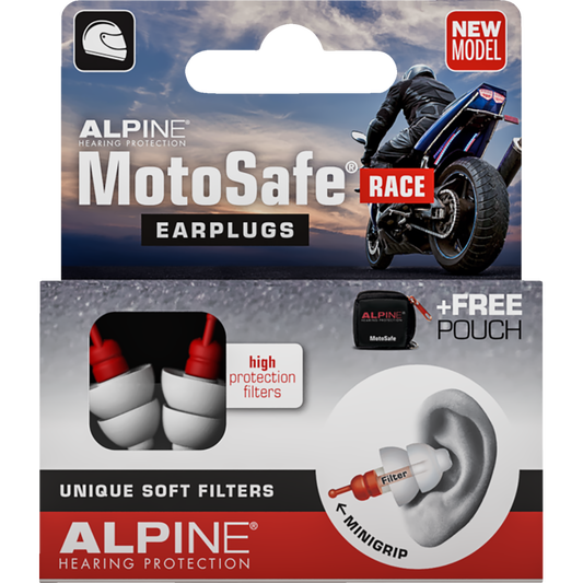 ALPINE HEARING PROTECTION EARPLUGS MOTOSAFE RACE MINIGRIP 111.23.111