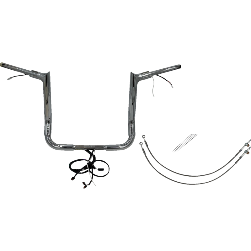 FAT BAGGERS INC HANDLEBAR KIT - POINTED TOP - 14" - CHROME 801214