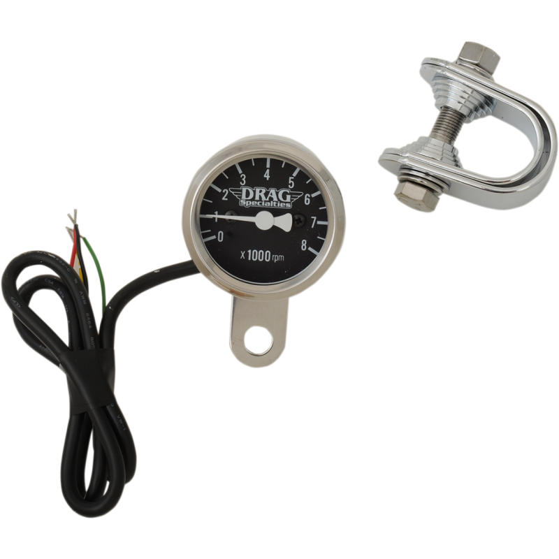DRAG SPECIALTIES 1-7/8" ELECTR TACH W/BLACK FACE 2211-0055