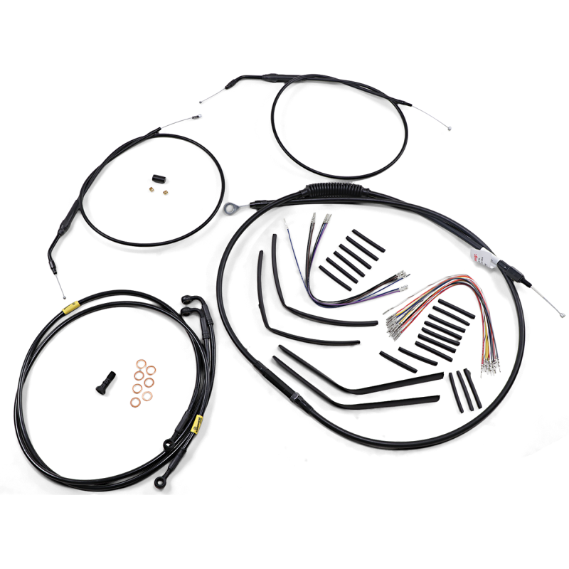 BURLY BRAND CABLE KIT - JAIL BAR - 12" HANDLEBARS - BLACK VINYL B30-1195