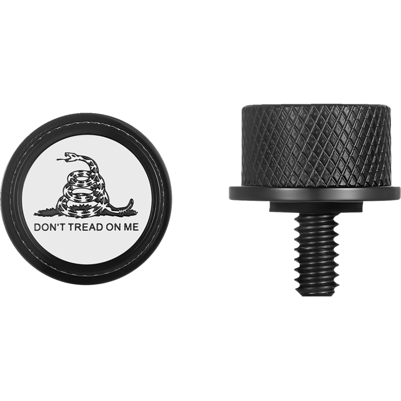 FIGURATI DESIGNS SEAT SCREW BLACK WITH 3M DON'T TREAD ON ME INSERT FD40-SEAT_SCREW-BLK