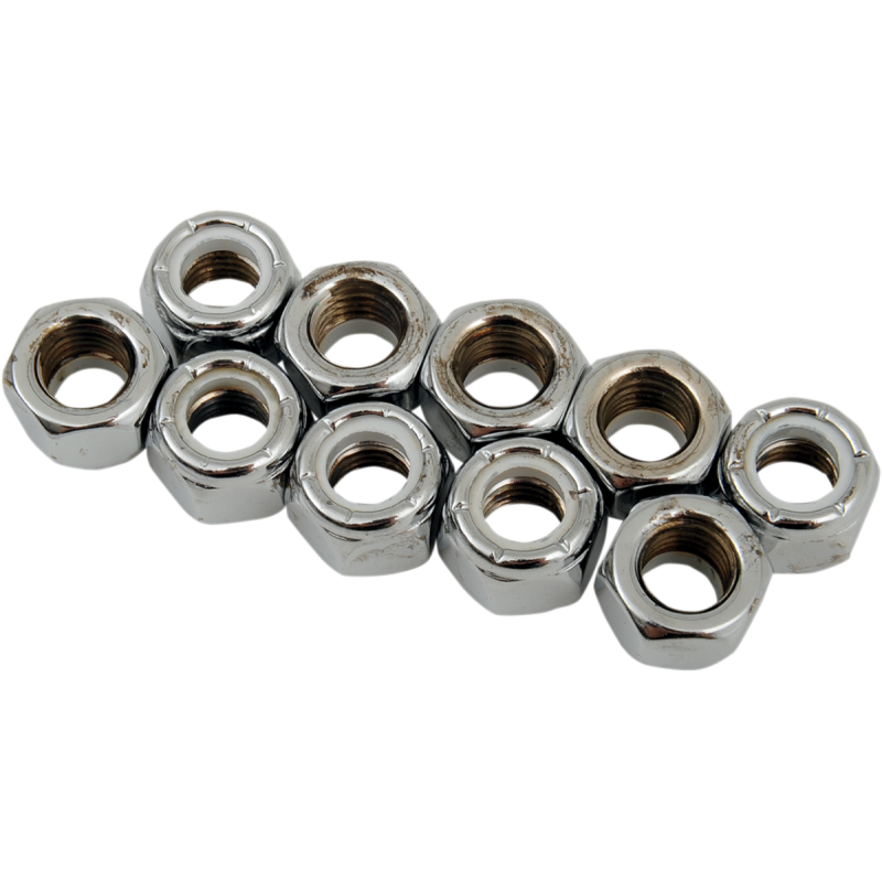 DRAG SPECIALTIES 5/16-24 NYLOCK HEX NUT(10)CY-CHROME MPB276