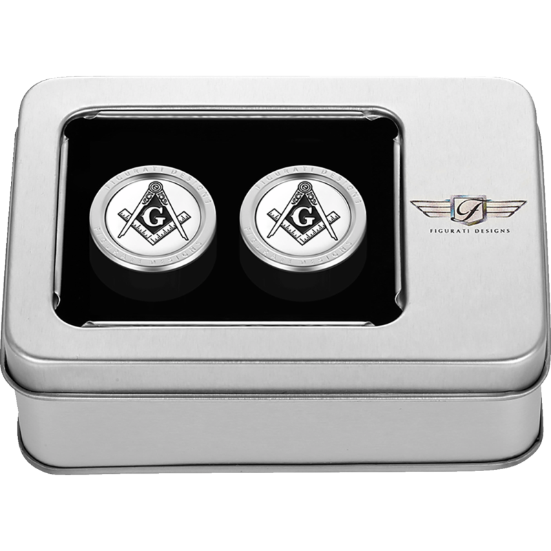 FIGURATI DESIGNS ND MAG DOCKING COVERS SILVER WITH MASONIC-27.2X32MM FD42-DC-27.2/32-SS