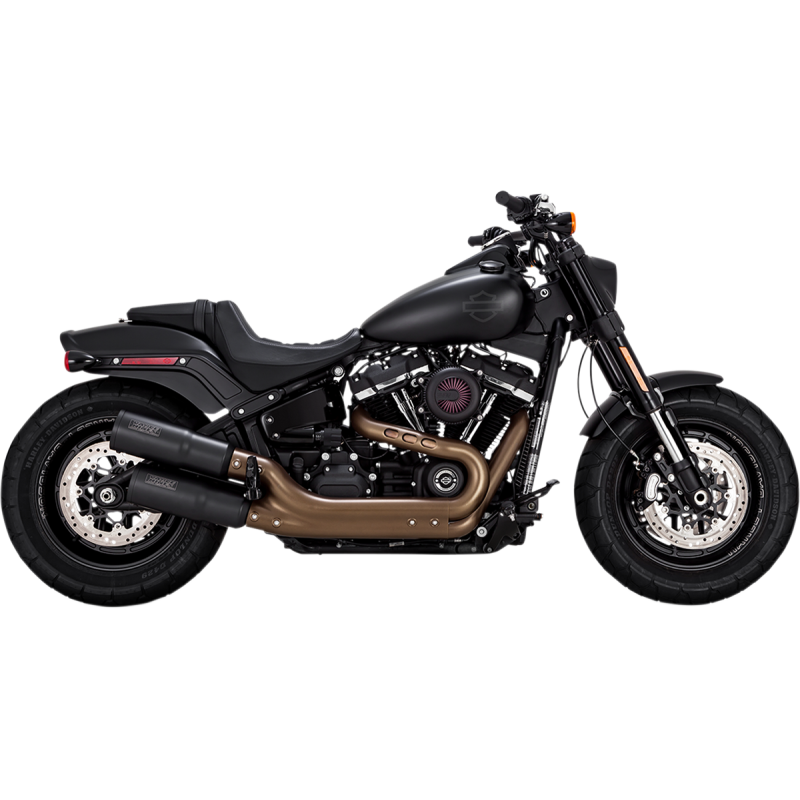 VANCE & HINES 18-UP FATBOB HI-OUTPUT SLIP-ONS BLK 46547