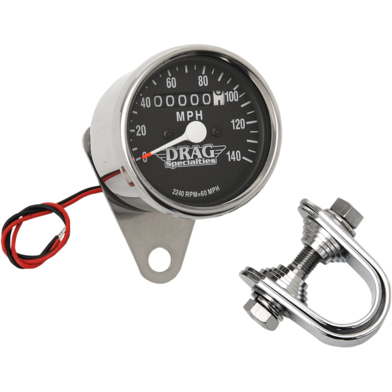 DRAG SPECIALTIES MINI MECH 140MPH SPEEDO W/BLK 2240:60 DS-244132