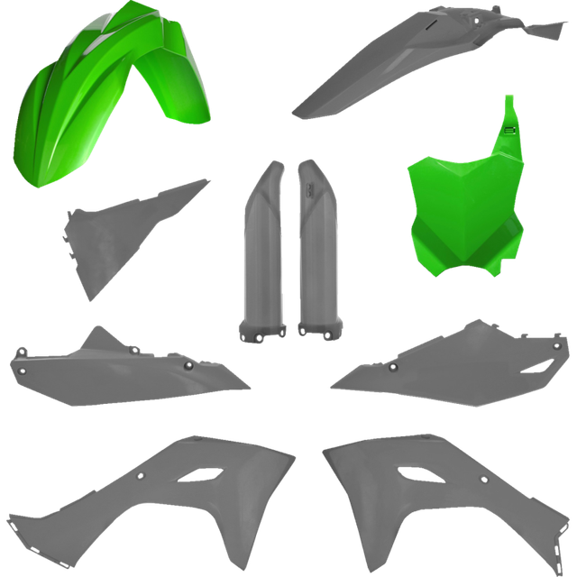 ACERBIS PLASTIC KIT- FULL KX250:25, KX450:24-25 GREEN/GRAY 2983574594