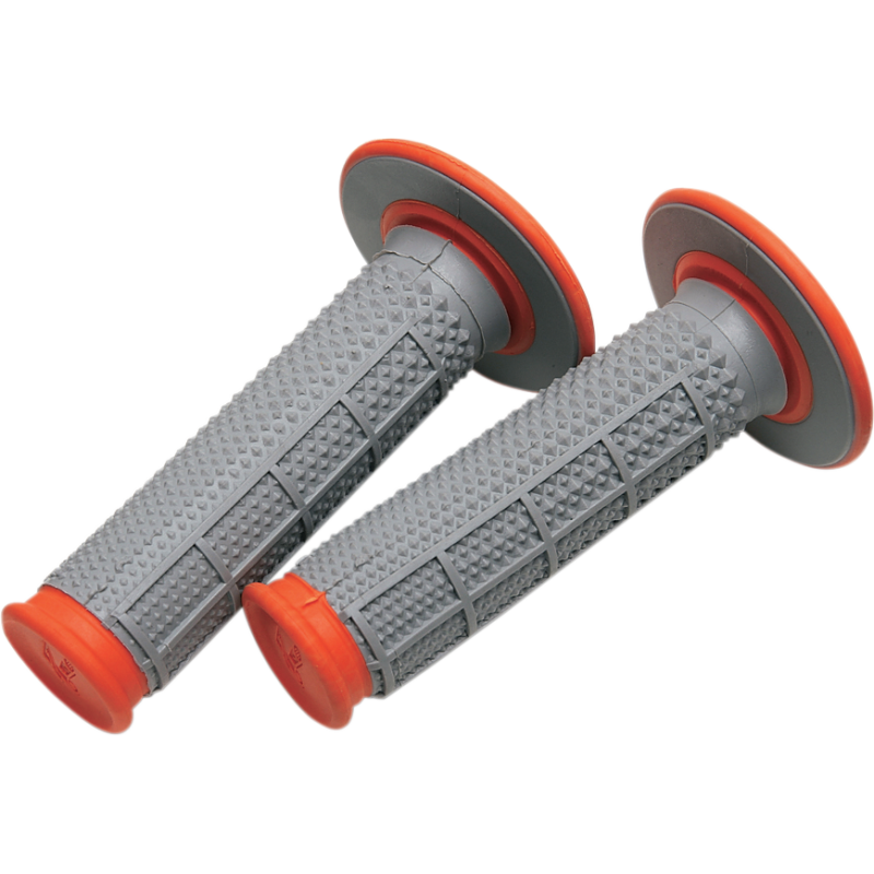 RENTHAL DUAL COMPOUND TAPERED HALF WAFFLE GRIPS ORANGE G164