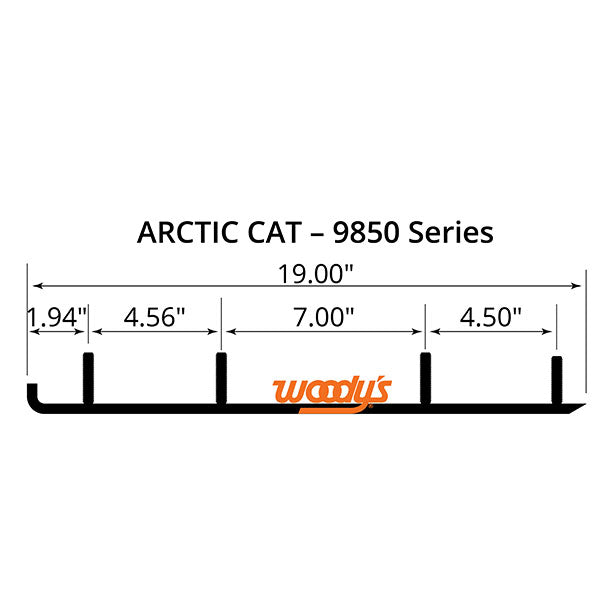 WOODY'S FLAT-TOP EXTENDER TRAIL III 4" CARBIDE RUNNER ARCTIC CAT EAT3-9850