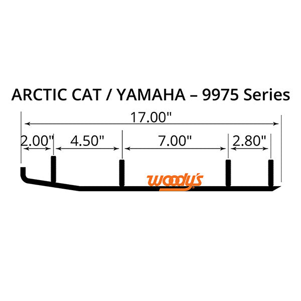 WOODY'S FLAT-TOP EXTENDER TRAIL III 4" CARBIDE RUNNER ARCTIC CAT EAT3-9975