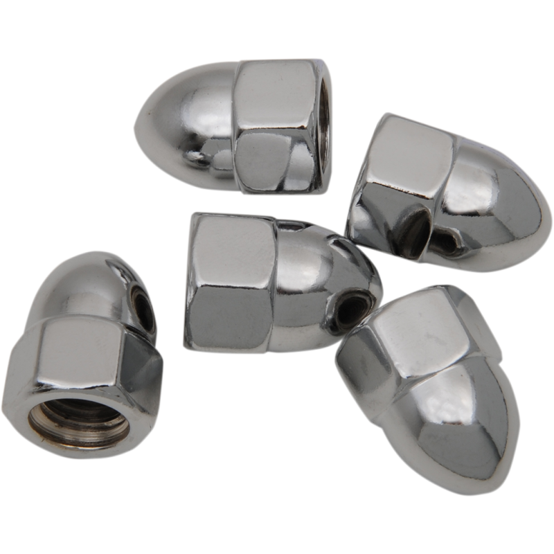 DRAG SPECIALTIES 1/2-13 CHRME ACORN NUTS(5 PAK) CY-CHROME MPB111