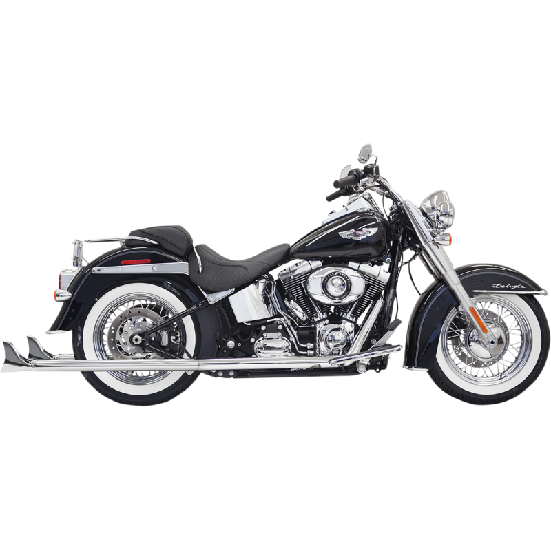 BASSANI XHAUST 07-17 SOFTAIL 36" FISHTAIL 2:2 FS CHR W/BAFFLE 1S66E-36