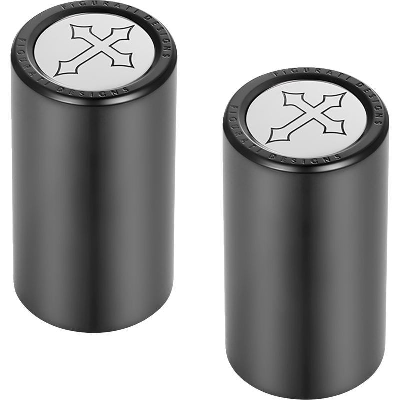 FIGURATI DESIGNS ND MAG DOCKING COVERS BLACK WITH CROSS 25.2X46.5MM FD41-DC-25.2/46.5-BLK
