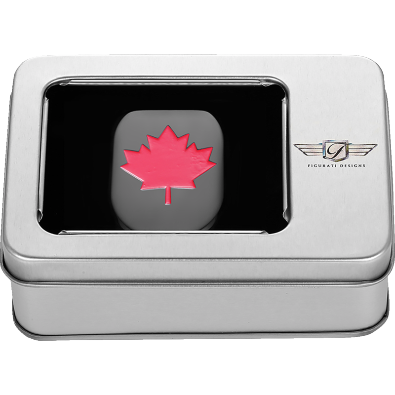 FIGURATI DESIGNS RED MAPLE LEAF ANTENNA COVER LEFT BLACK FD03-AC-BLK-LT