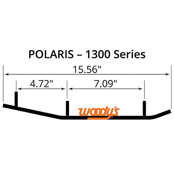 WOODY'S FLAT-TOP EXTENDER TRAIL III 4" CARBIDE RUNNER POLARIS EPI3-1300