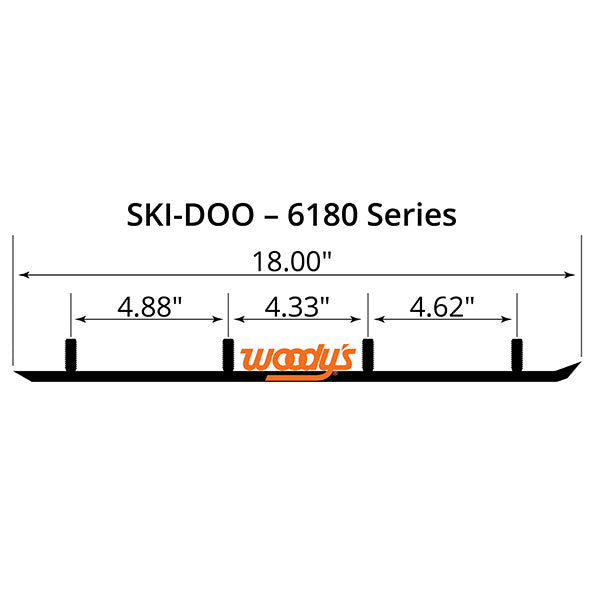 WOODY'S FLAT-TOP EXTENDER TRAIL III 4" CARBIDE RUNNER SKI-DOO ESD3-6180
