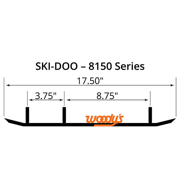 WOODY'S FLAT-TOP EXTENDER TRAIL III 4" CARBIDE RUNNER SKI-DOO ESD3-8150