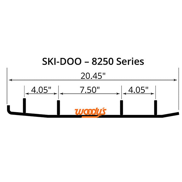 WOODY'S FLAT-TOP EXTENDER TRAIL III 4" CARBIDE RUNNER SKI-DOO ESD3-8250