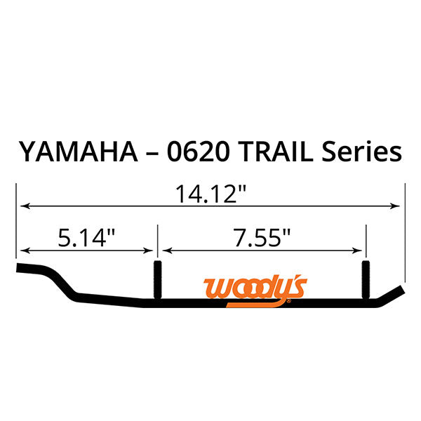 WOODY'S FLAT-TOP EXTENDER TRAIL III 4" CARBIDE RUNNER YAMAHA EYV3-0620