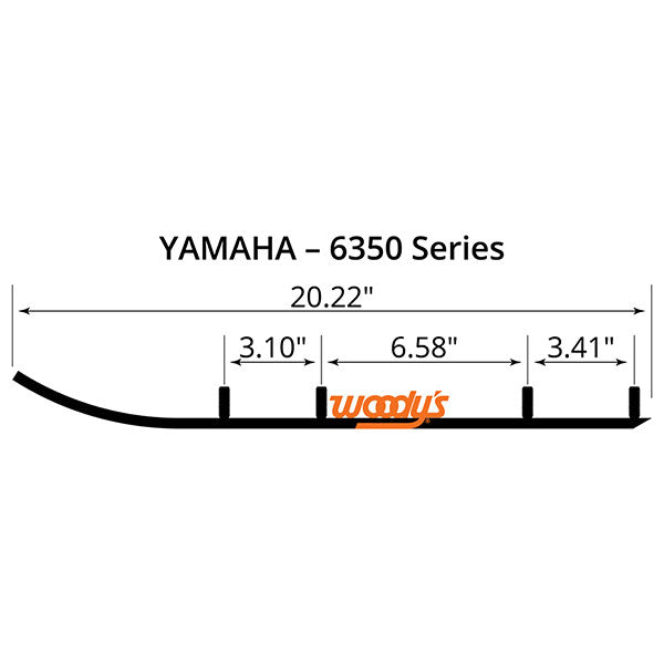 WOODY'S FLAT-TOP EXTENDER TRAIL III 4" CARBIDE RUNNER YAMAHA EYV3-6350