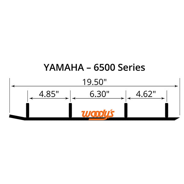 WOODY'S FLAT-TOP EXTENDER TRAIL III 4" CARBIDE RUNNER YAMAHA EYV3-6500