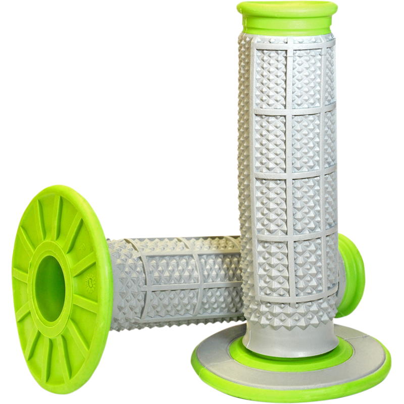 RENTHAL DUAL COMPOUND TAPERED DIAMOND WAFFLE GRIPS GREEN G193