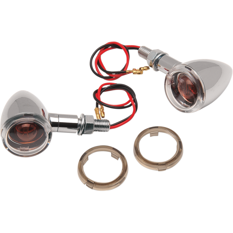 DRAG SPECIALTIES MINI DEUCE MARKER LIGHTS CLR/SMK (PR) 2040-0277