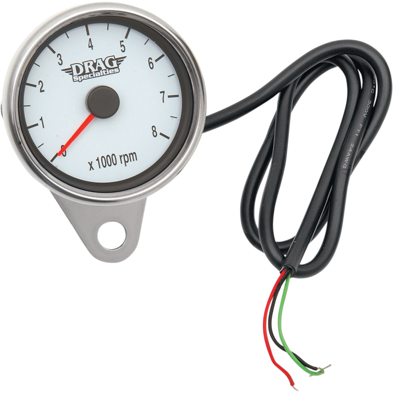 DRAG SPECIALTIES WHITE FACE MINI TACHOMETER 2211-0032