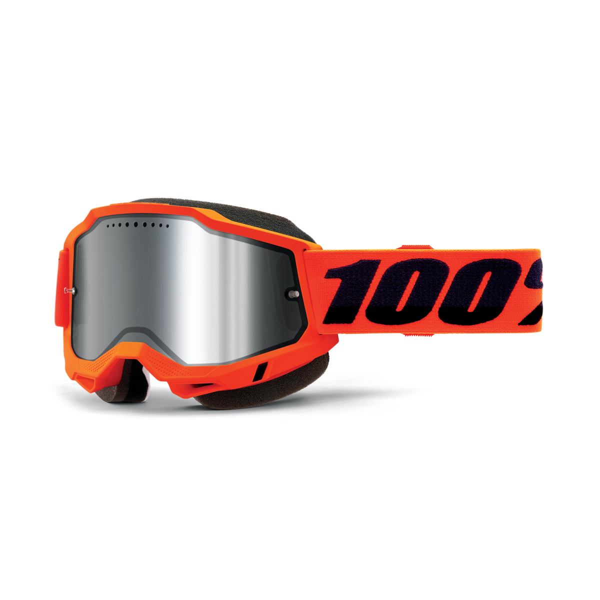 100% ACCURI 2 SNO GOG NEON ORANGE MIRROR SILV 50022-00004