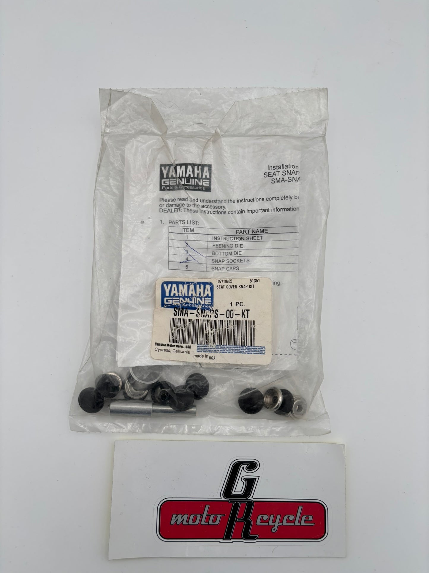 YAMAHA SEAT COVER SNAP KIT SMA-SNAPS-00-KT Y214
