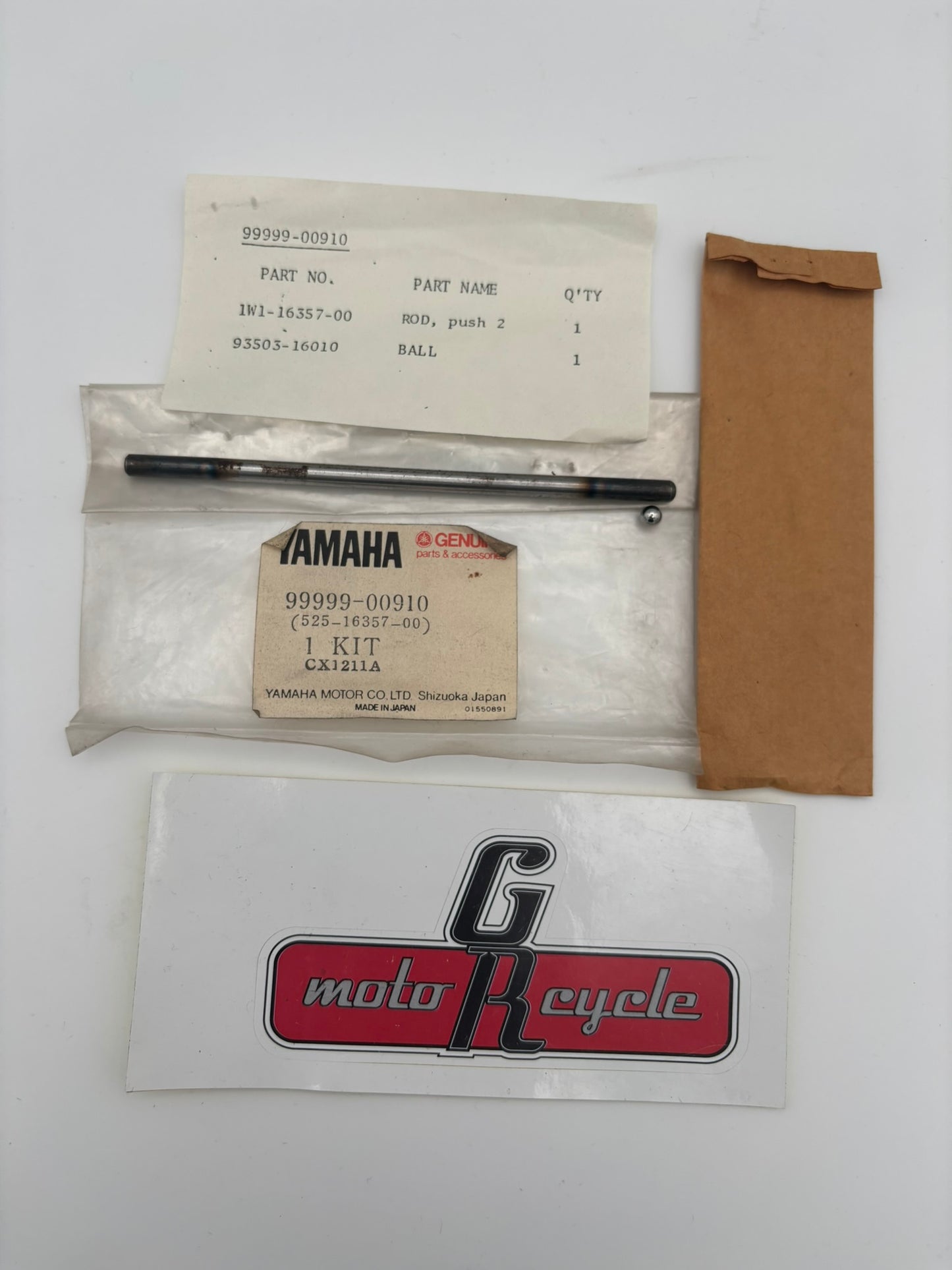 YAMAHA 1976 YZ125 PUSH ROD 1W1-16357-00-00 93503-16010 99999-00910-00 Y220