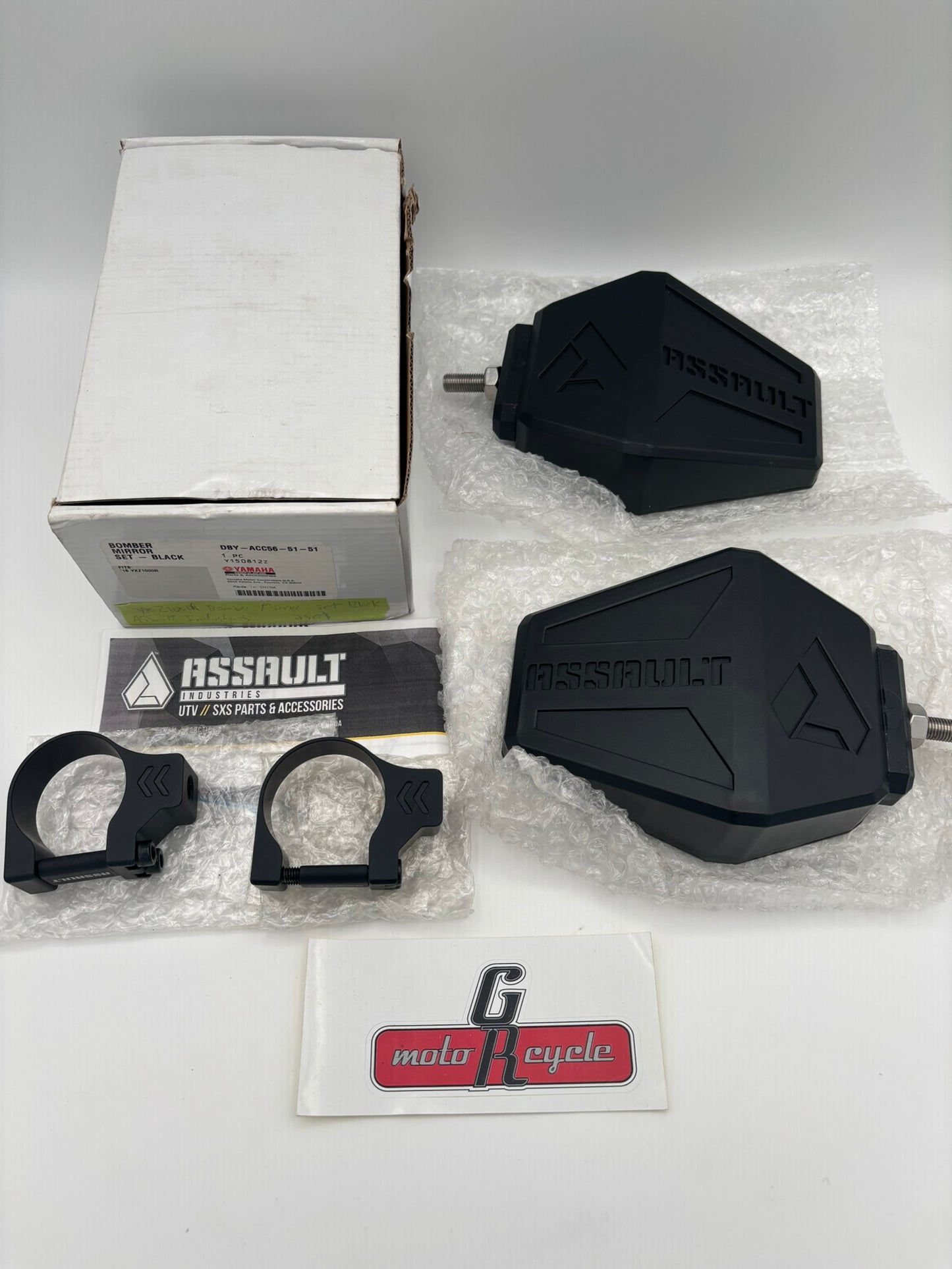 YAMAHA YXZ1000R BOMBER MIRROR KIT BLACK ASSAULT INDUSTRIES DBY-ACC56-51-51 Y235