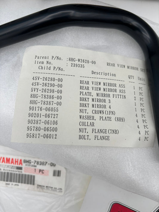 YAMAHA REAR VIEW MIRROR KIT 8HG-W2628-00-00 YBOX
