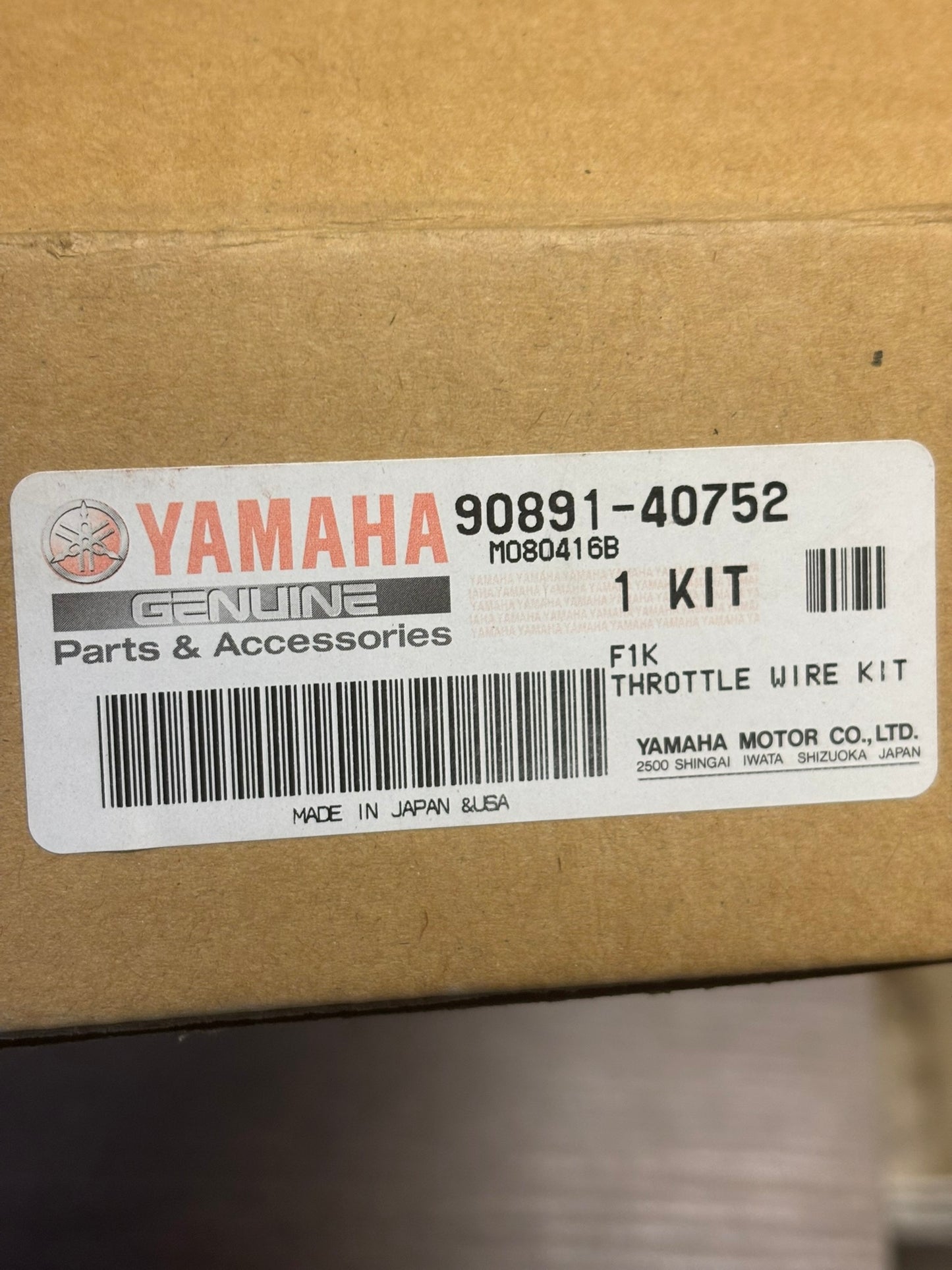 YAMAHA THROTTLE CABLE WIRE KIT 90891-40752-00 YBOX