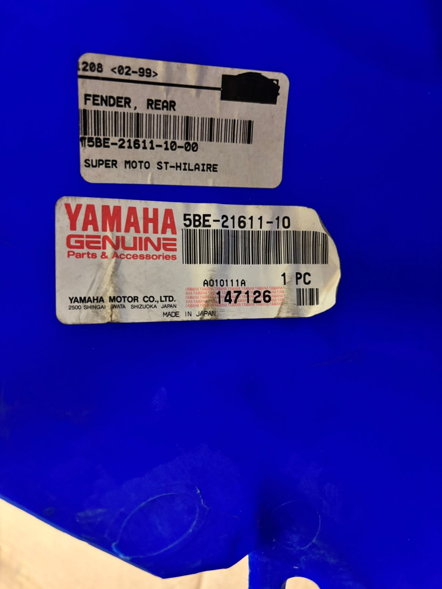 YAMAHA REAR FENDER 5BE-21611-10-00 YBOX