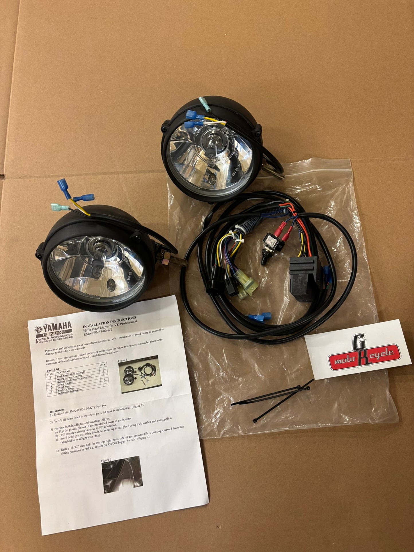 YAMAHA VK PROFESSIONAL HELLA HEAD LIGHTS KIT SMA-8FN35-00-KT YBOX