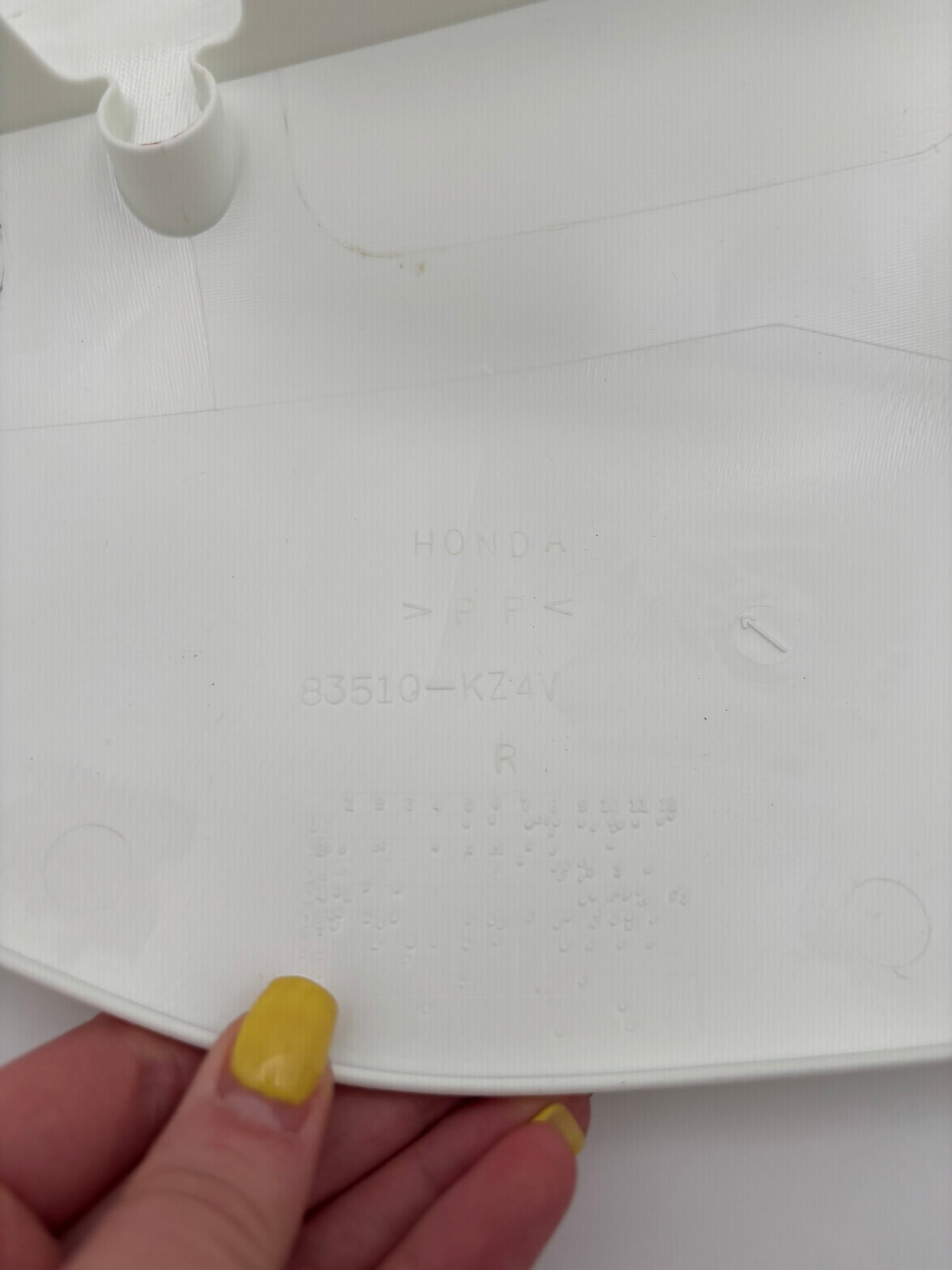 HONDA RIGHT SIDE COVER *NH196* (ROSS WHITE) 83510-KZ3-J50ZA HBOX