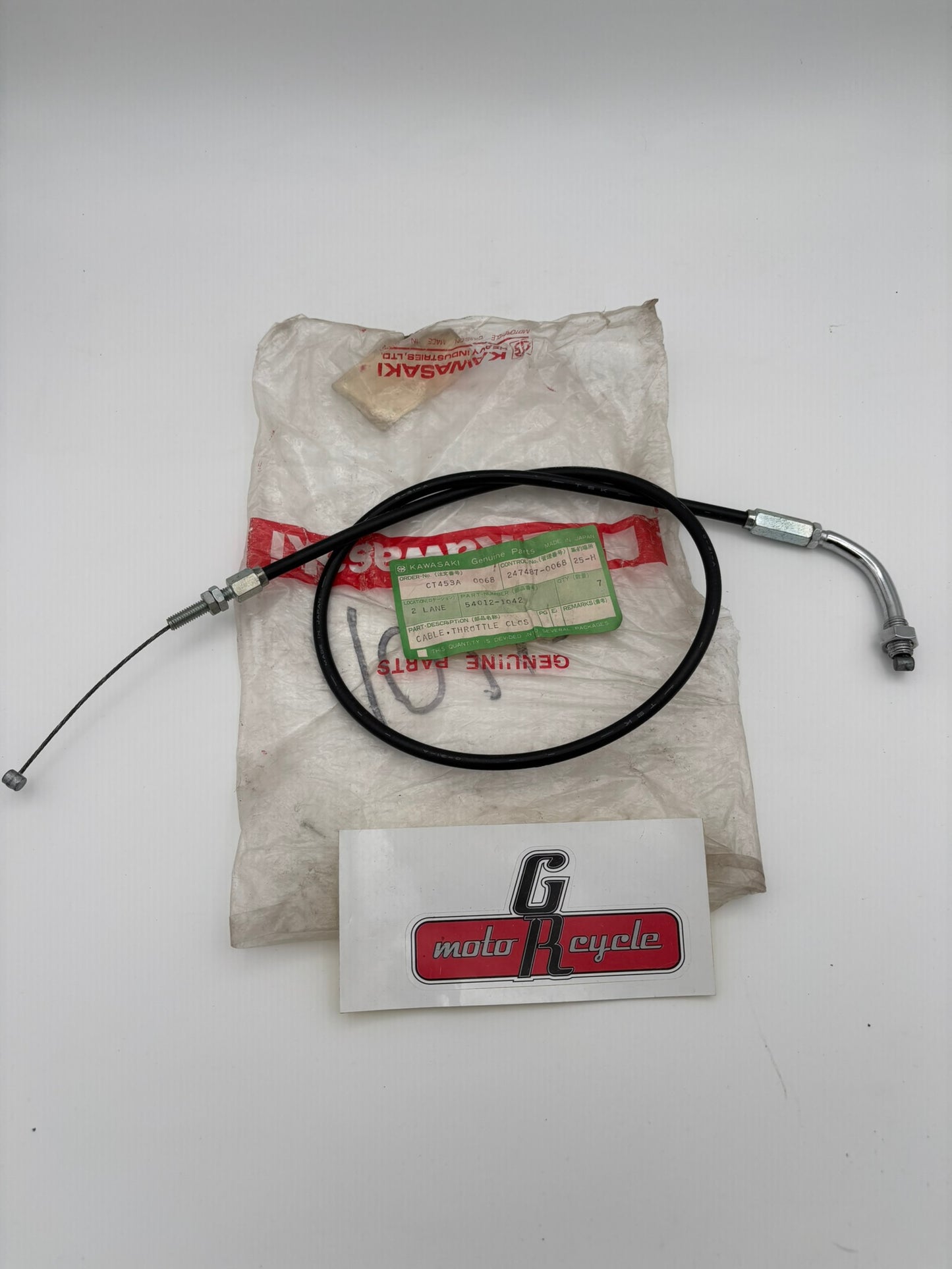 KAWASAKI CLOSING THROTTLE CABLE 54012-1042 K39