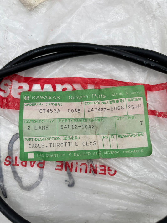 KAWASAKI CLOSING THROTTLE CABLE 54012-1042 K39