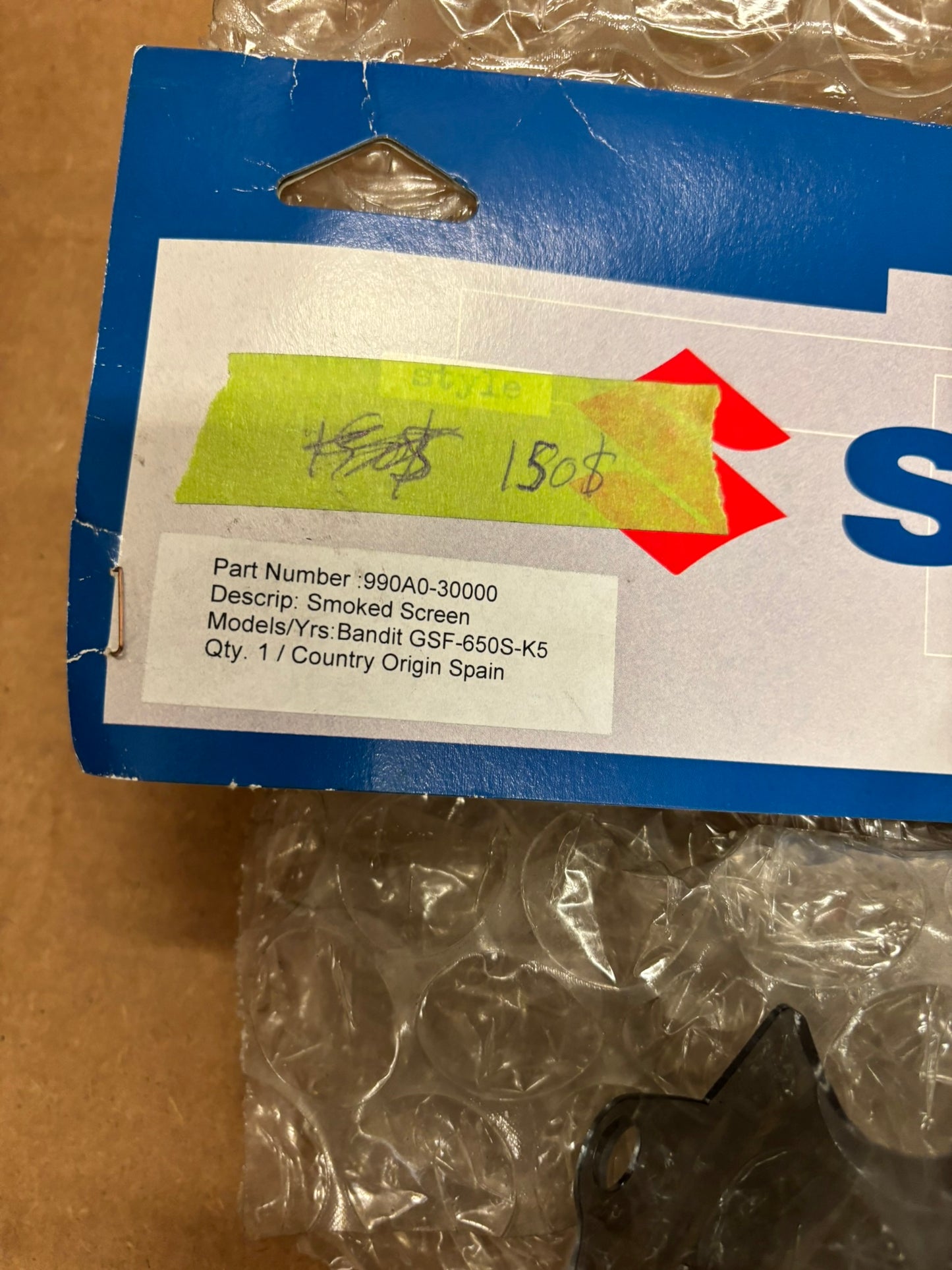 SUZUKI WINDSHIELD SMOKED SCREEN 990A0-30000 SBOX